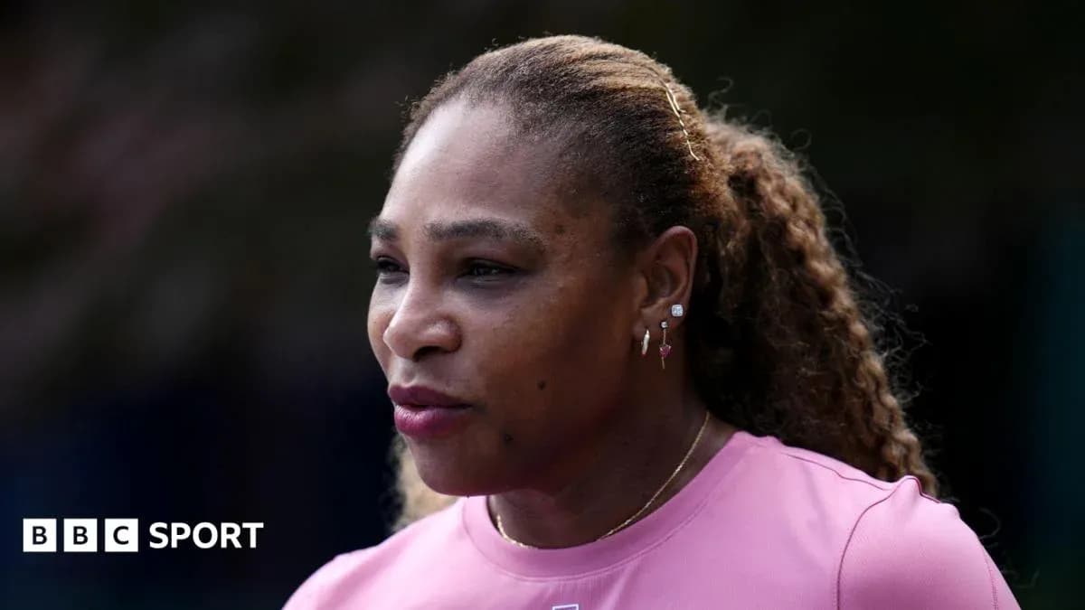 Tennis player speaking during an interview outdoors Tennis player speaking during an interview outdoors