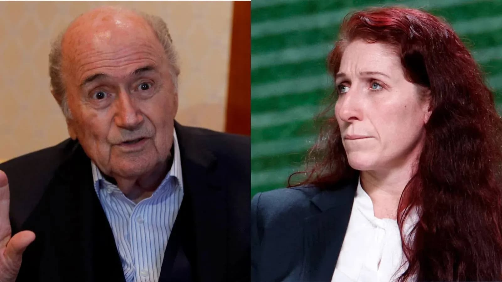 Two individuals speaking at a press conference Two individuals speaking at a press conference