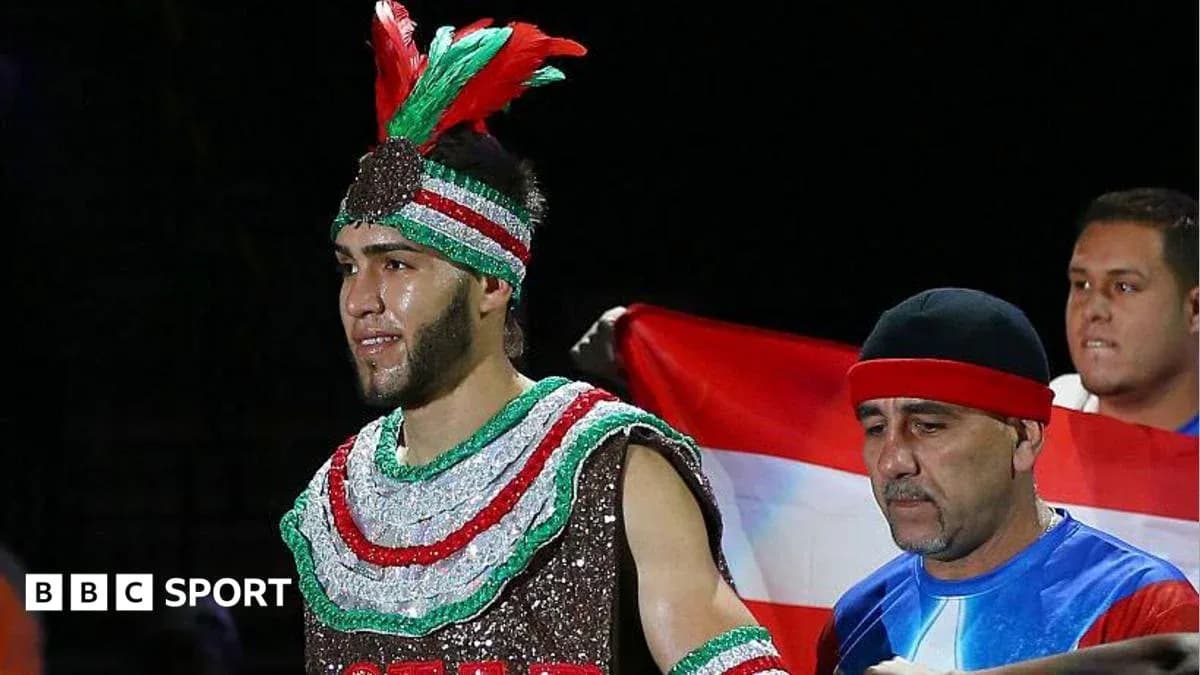 Boxer entering the ring with supporters and flag Boxer entering the ring with supporters and flag