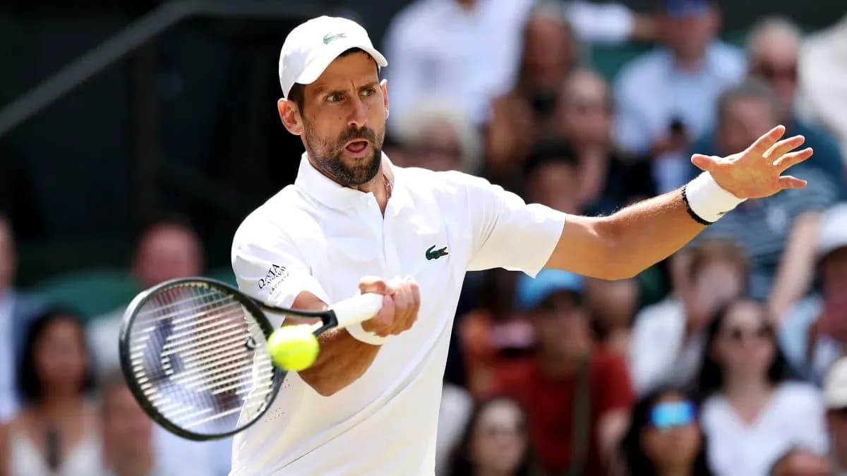 Tennis player hitting a forehand shot on court Tennis player hitting a forehand shot on court