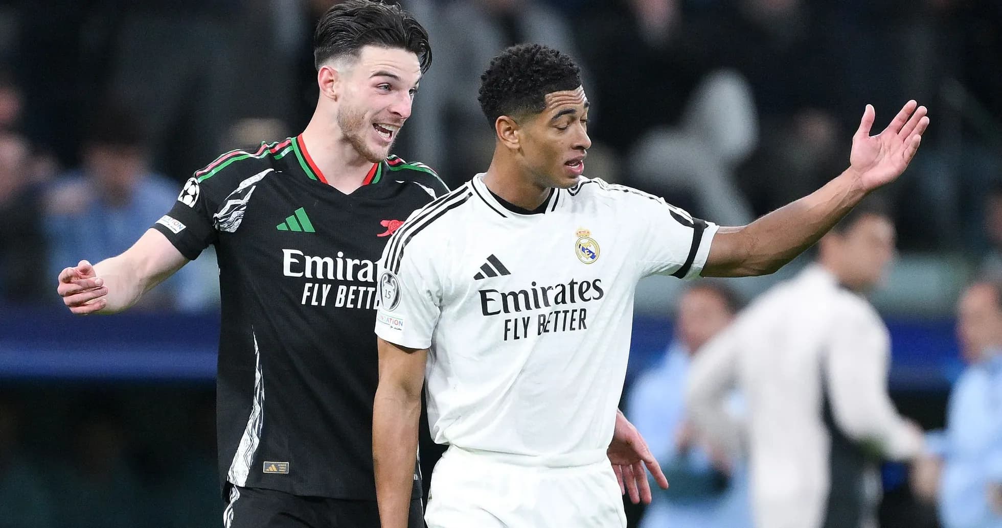 Two players arguing during a football match Two players arguing during a football match