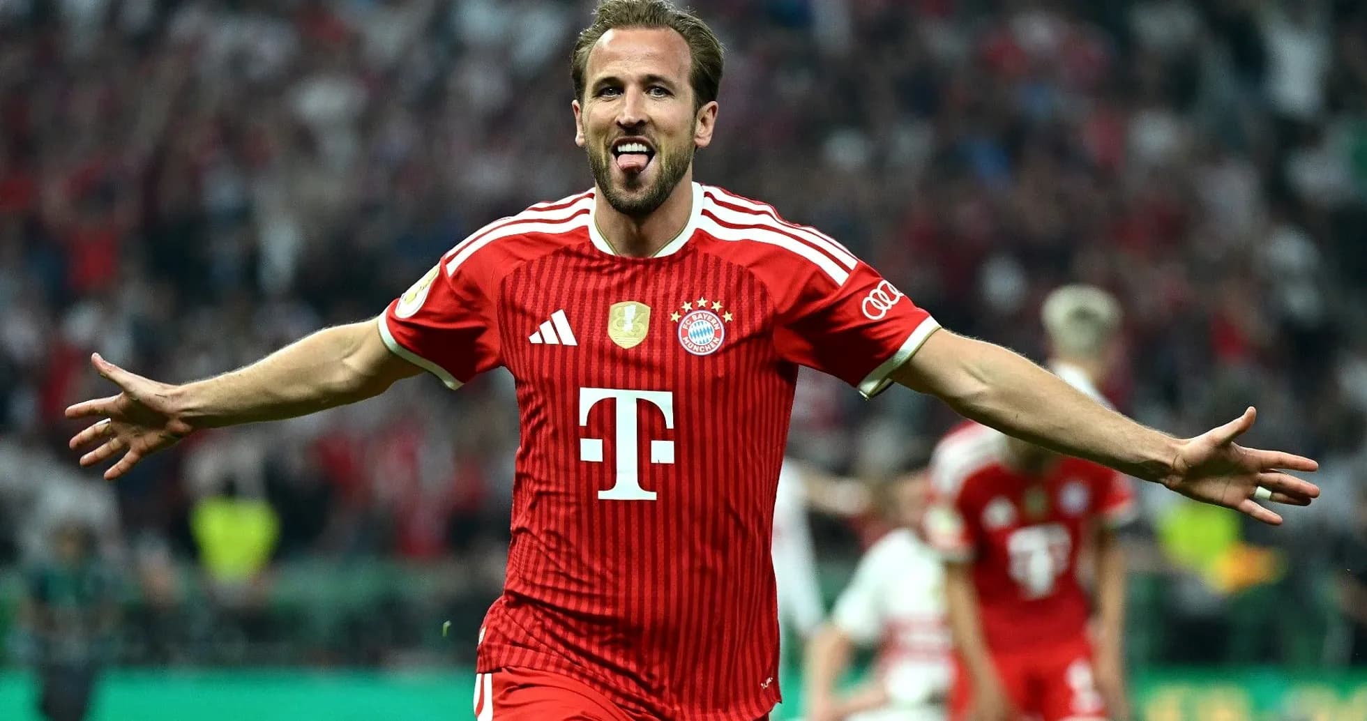 Bayern Munich player celebrating after scoring goal Bayern Munich player celebrating after scoring goal