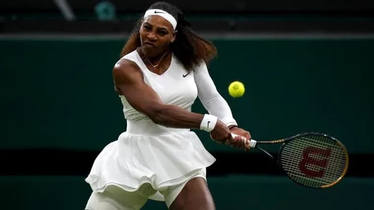 Tennis player hitting a ball during match Tennis player hitting a ball during match