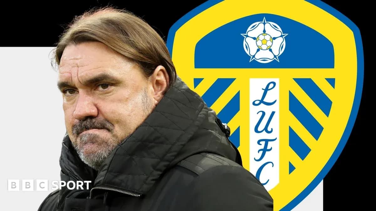 Men's football coach with Leeds United logo background Men's football coach with Leeds United logo background