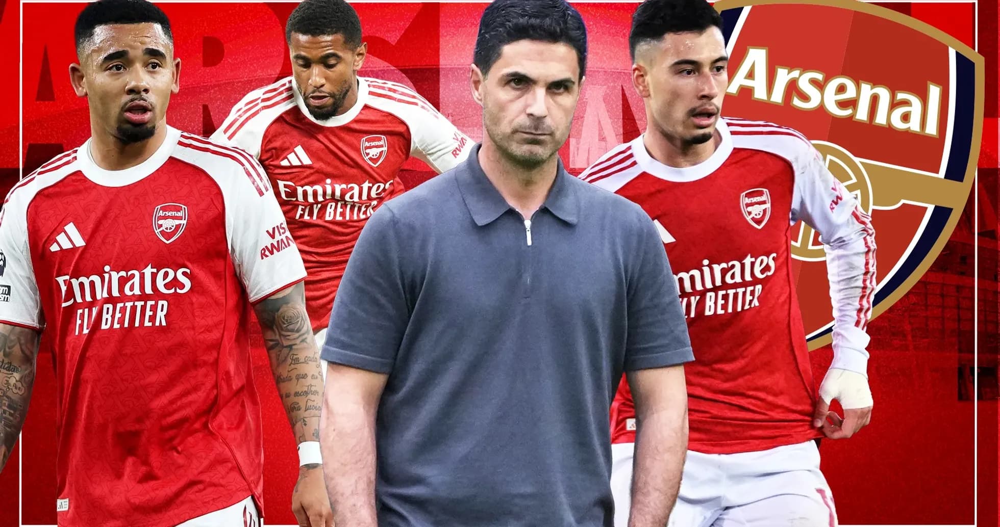 Arsenal players and manager in team jerseys Arsenal players and manager in team jerseys