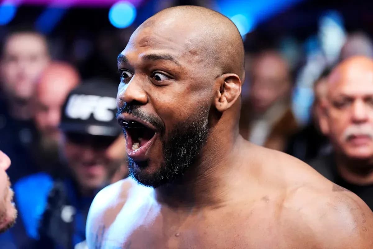Jon Jones reacting before UFC fight night Jon Jones reacting before UFC fight night