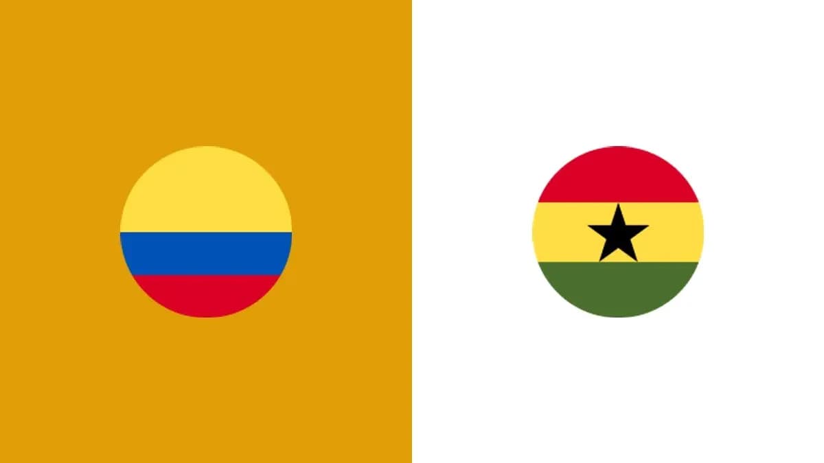 Flags of Colombia and Ghana side by side Flags of Colombia and Ghana side by side