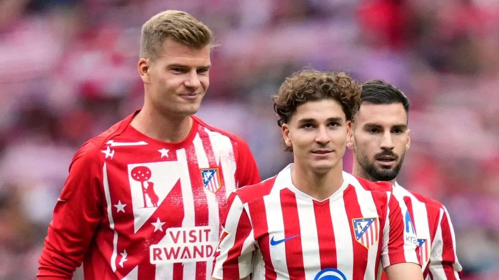 Atletico Madrid players walking on the pitch Atletico Madrid players walking on the pitch