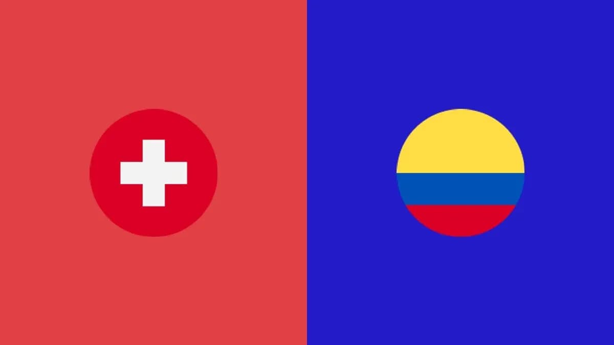 Flags of Switzerland and Colombia side by side Flags of Switzerland and Colombia side by side
