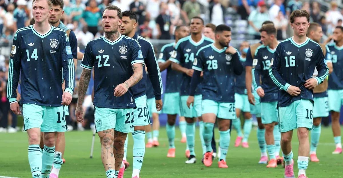 German team walking off the pitch after match German team walking off the pitch after match