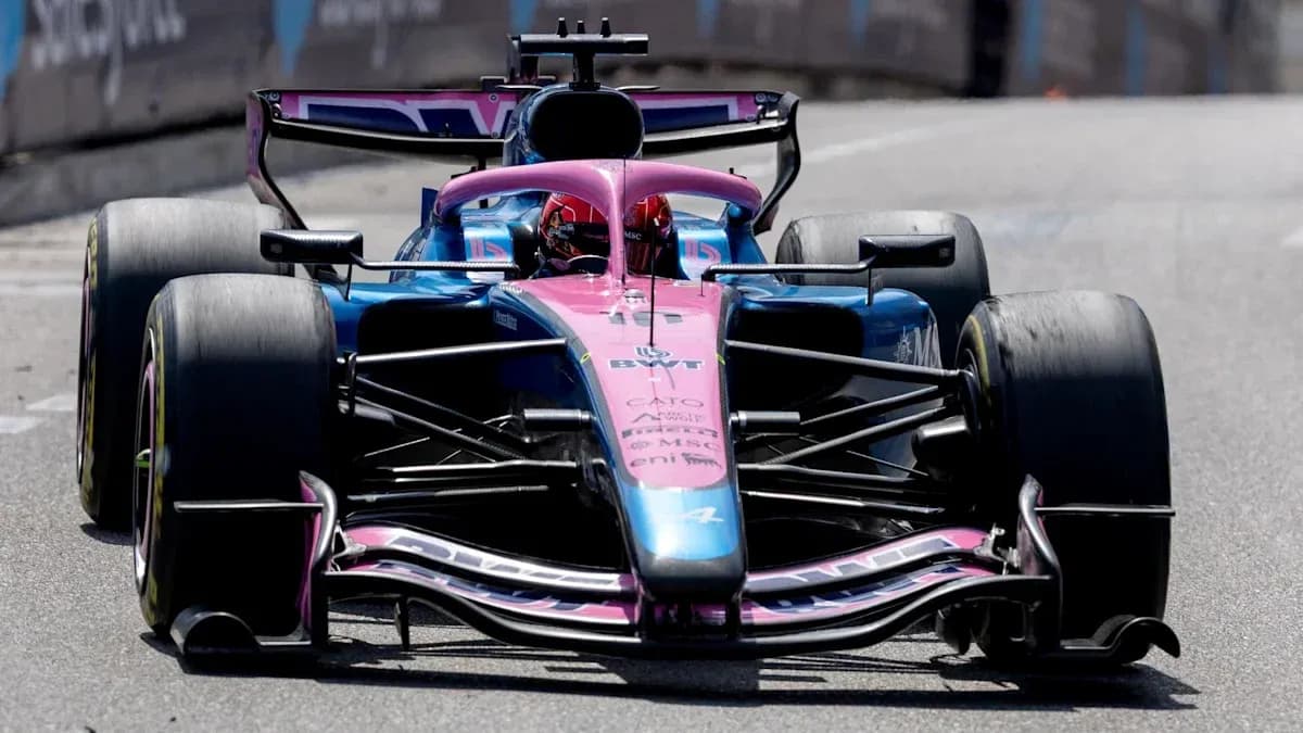 Formula 1 car racing on track during event Formula 1 car racing on track during event