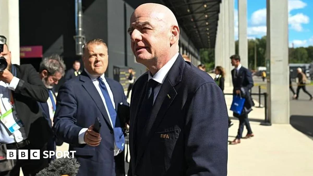 FIFA official speaking at event with reporters FIFA official speaking at event with reporters