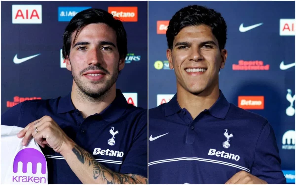 Two players at Tottenham Hotspur press conference Two players at Tottenham Hotspur press conference