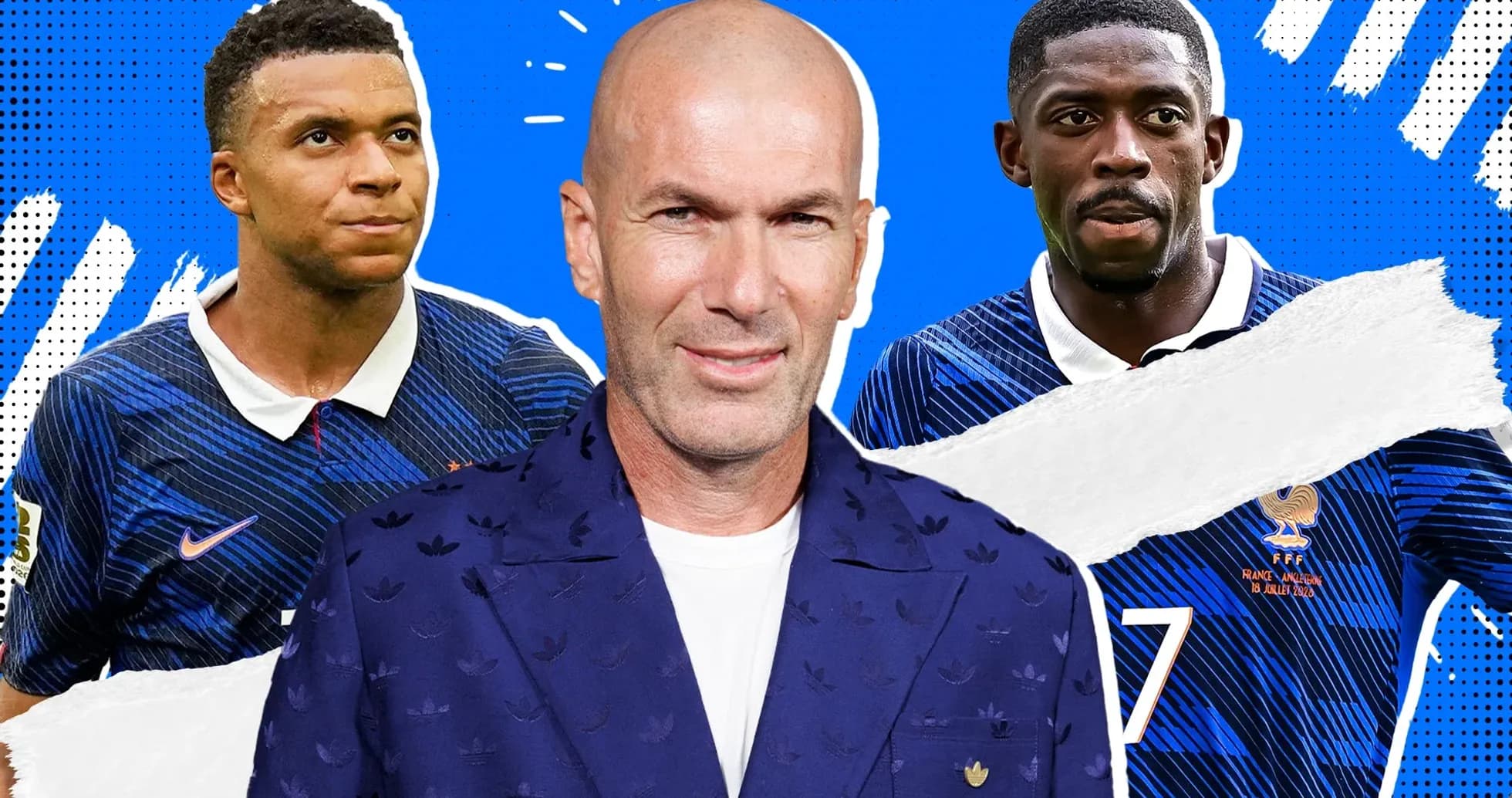 Mbappe and Dembele with Zidane in France jerseys Mbappe and Dembele with Zidane in France jerseys