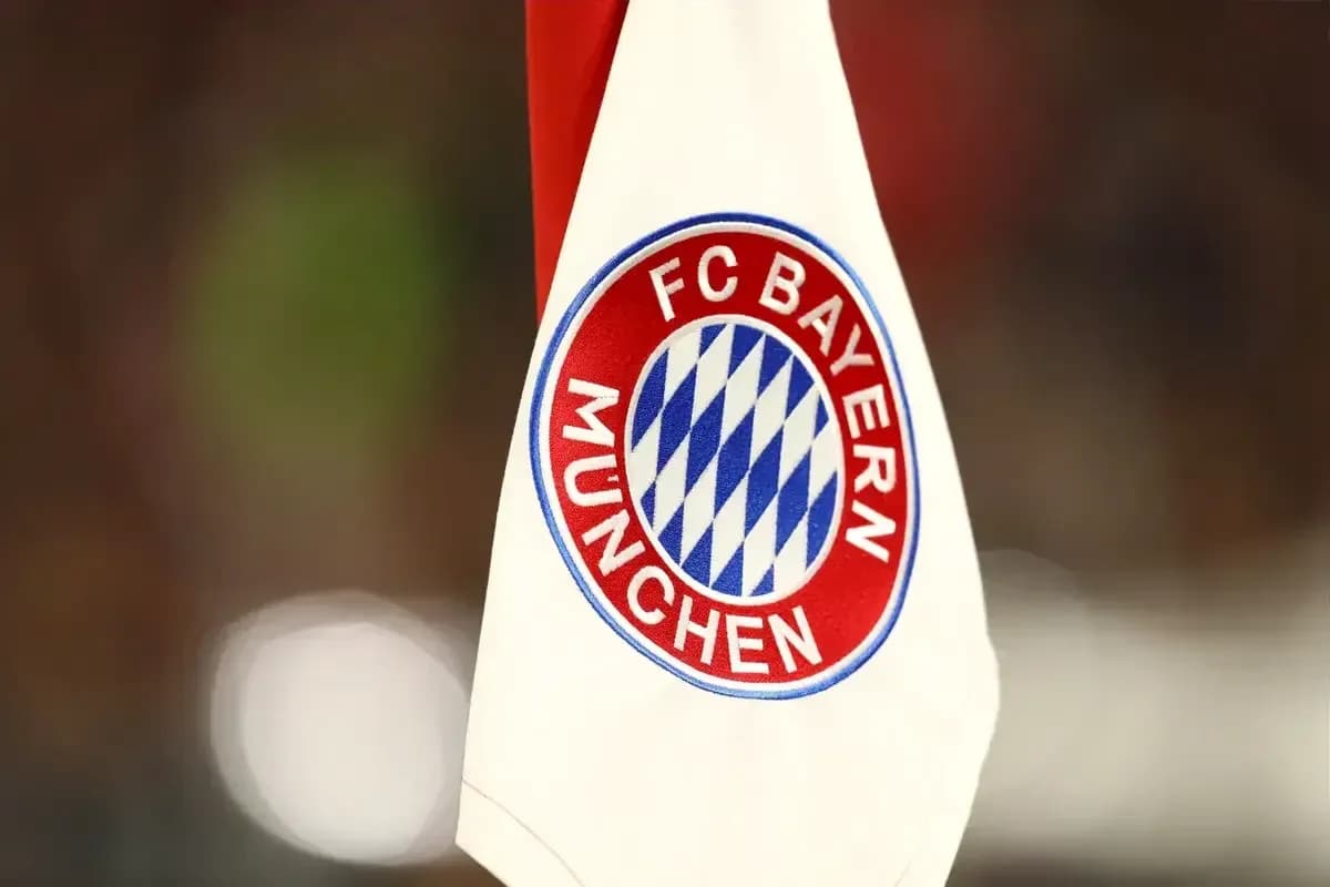 FC Bayern München logo on a flag FC Bayern München logo on a flag